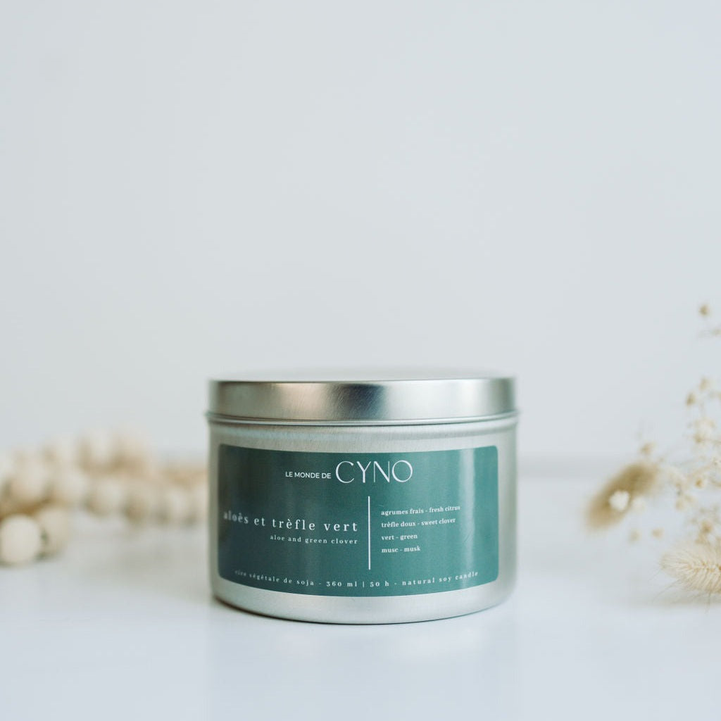 Bougie - Aloès et trèfle vert