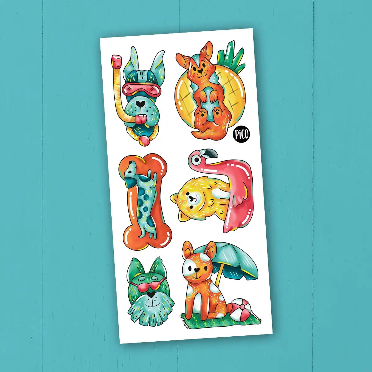 Tatouage -  Les chiens à la plage