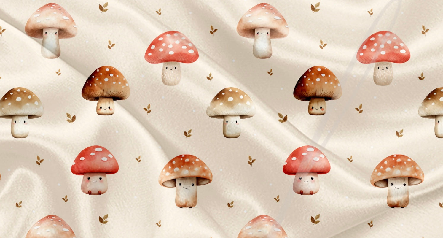 Couverture en minky - Champignon kawaii