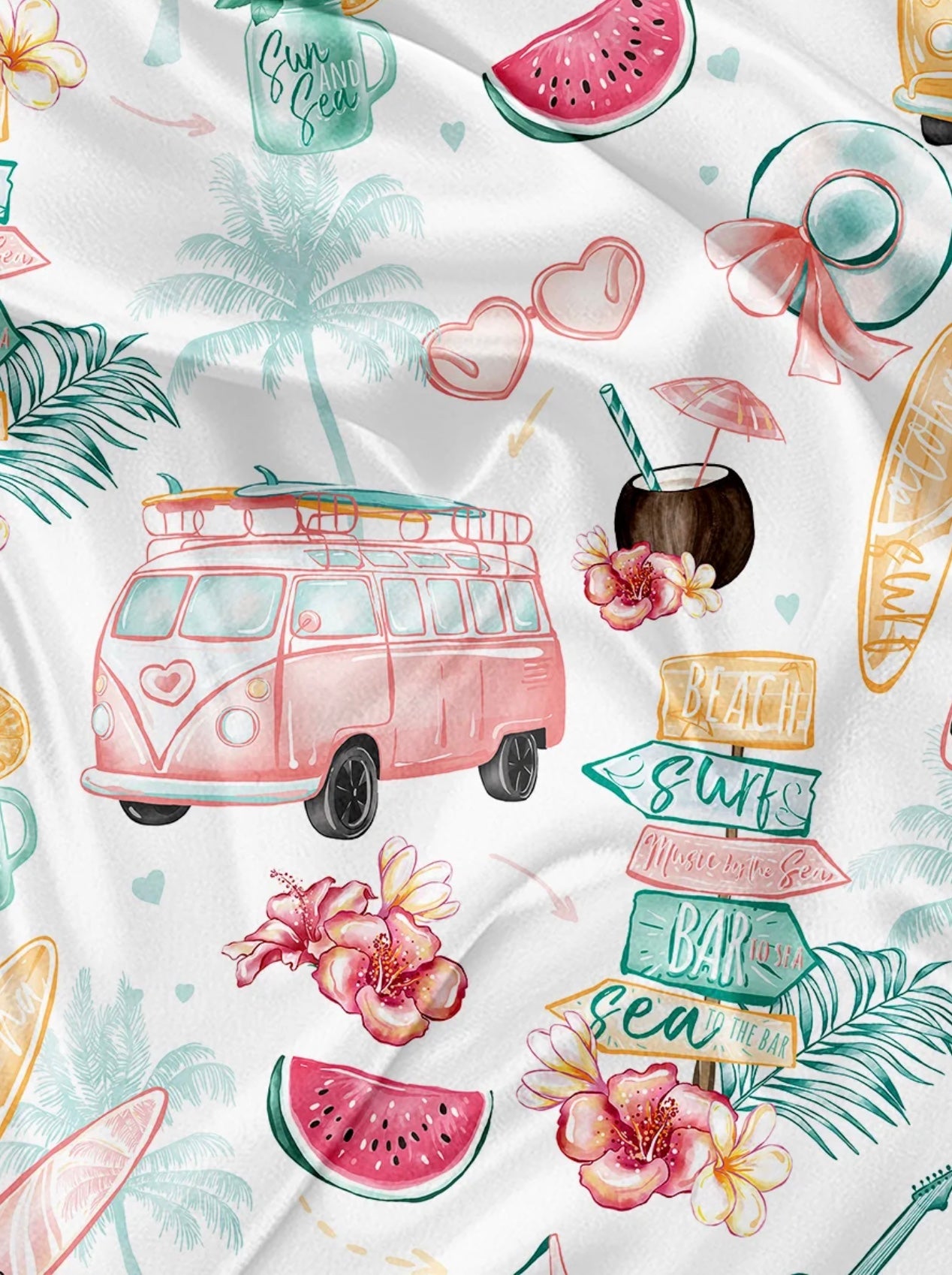 Serviette de plage polyvalente - Camping tropical