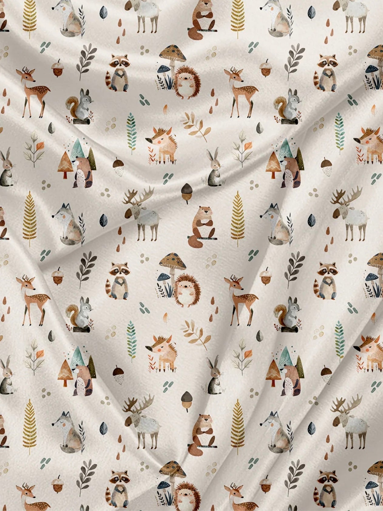 Serviette de plage polyvalente - Amis des bois fond beige 1