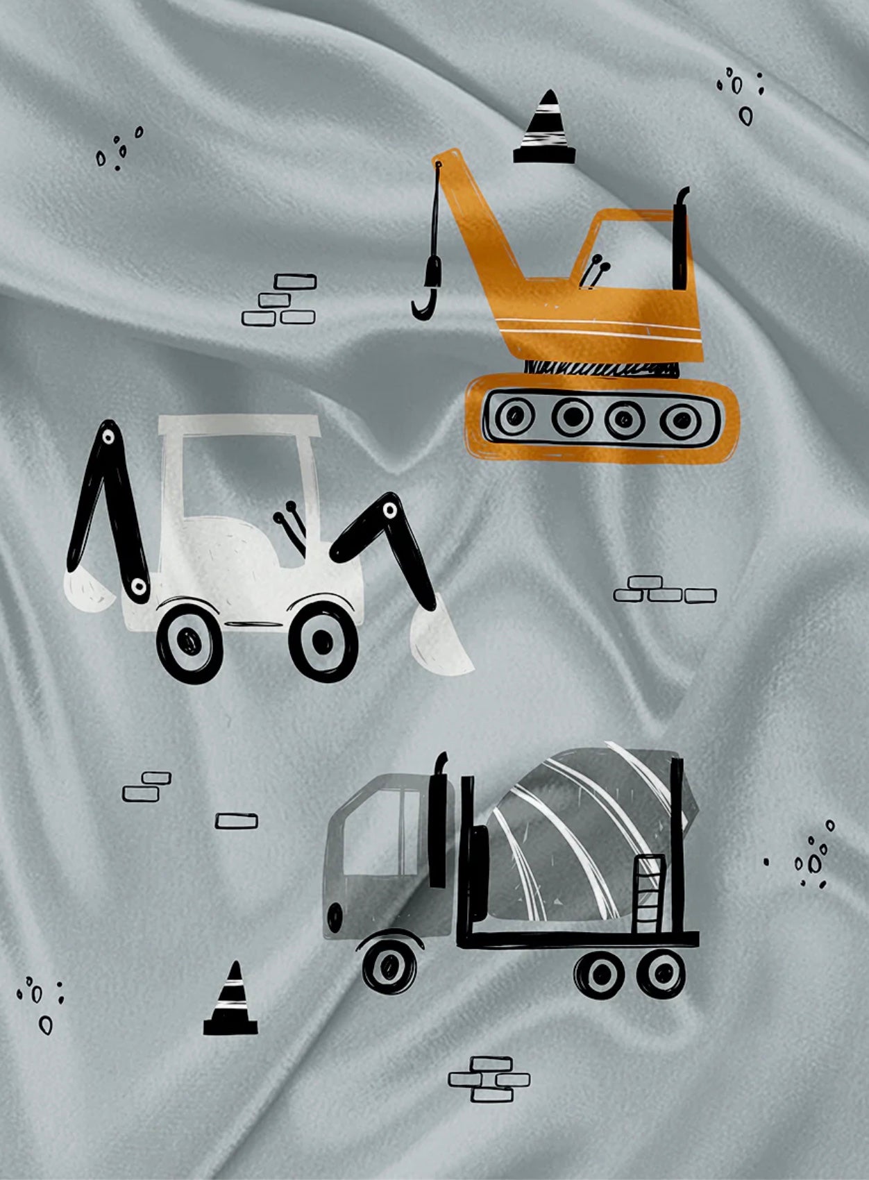 Serviette de plage polyvalente - Tracteur et bétonnière