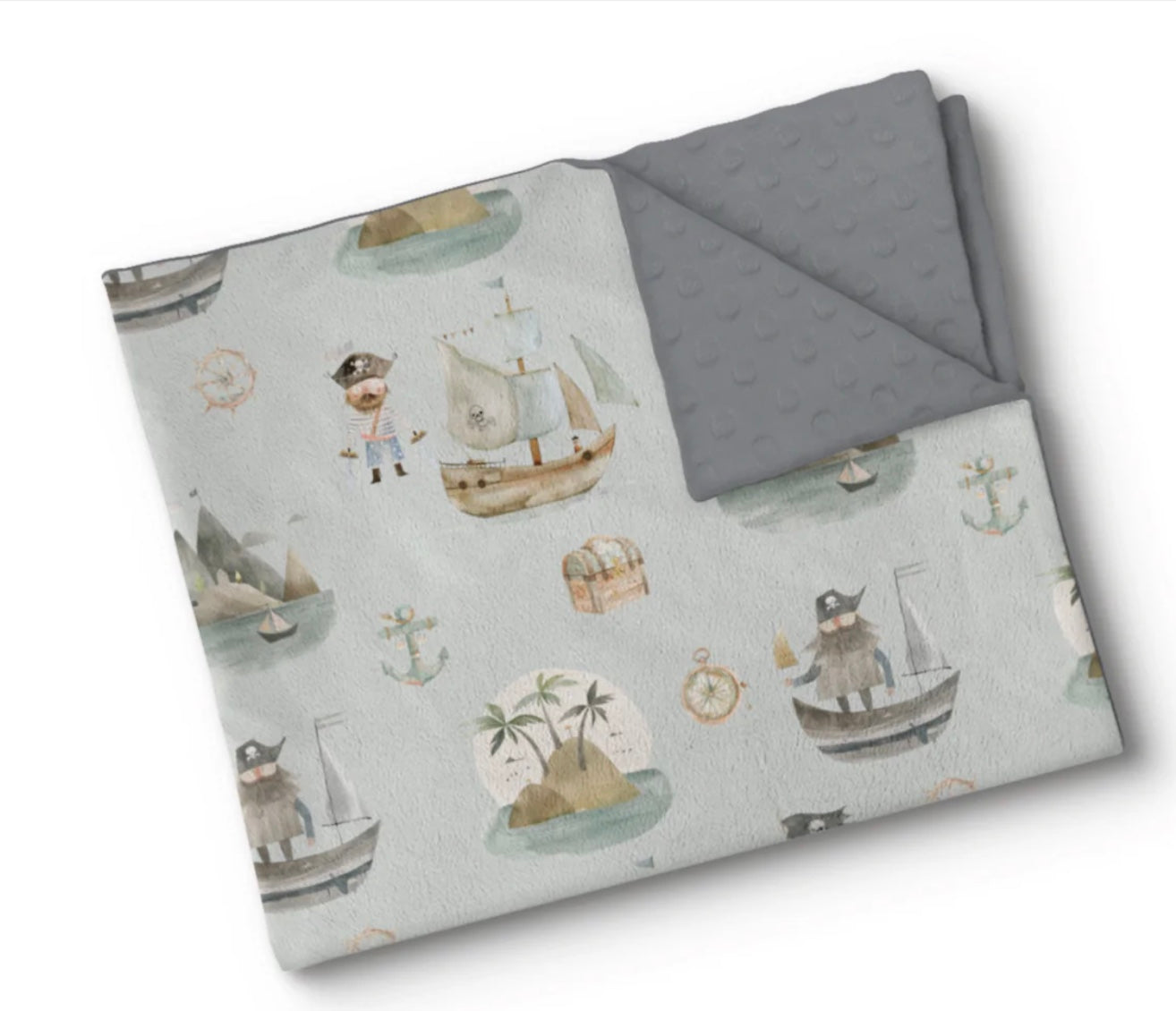 Couverture en minky - Pirate à la mer
