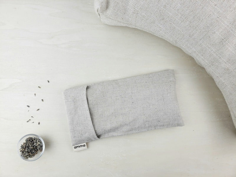 Repose-yeux avec housse lavable - Chanvre & coton bio sable