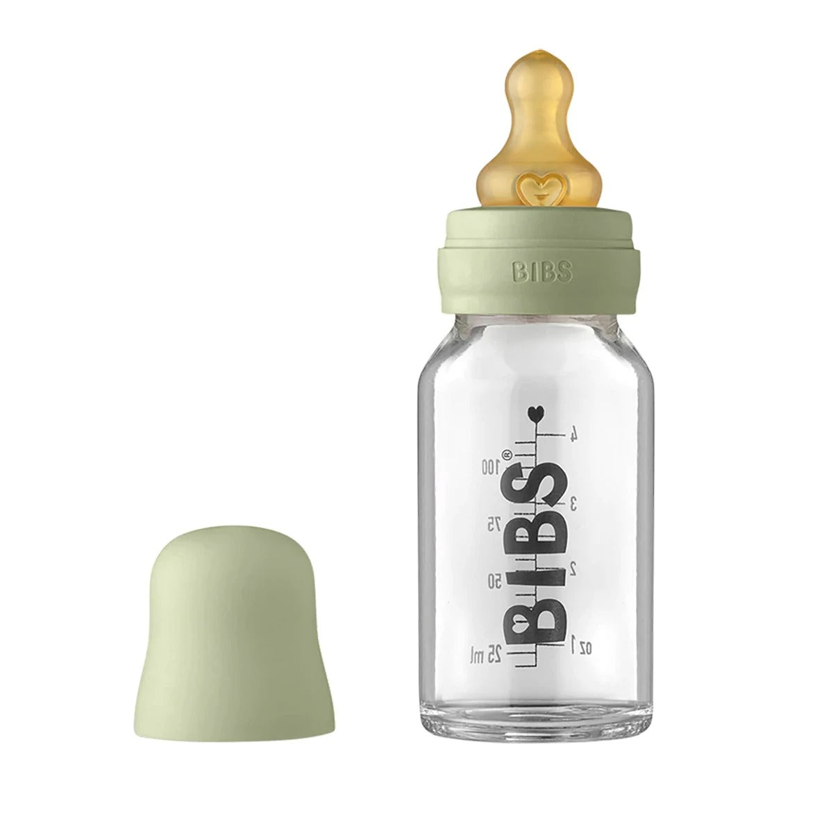 Biberon en verre pour bébé Latex 110 ml - Sauge