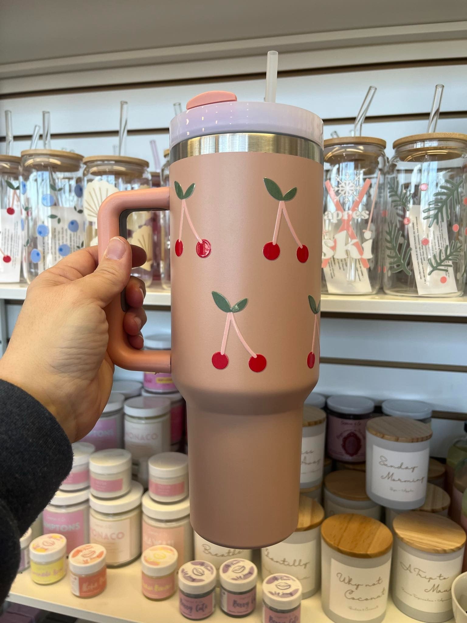 Gobelet thermos 40oz - Vieux rose et cerise
