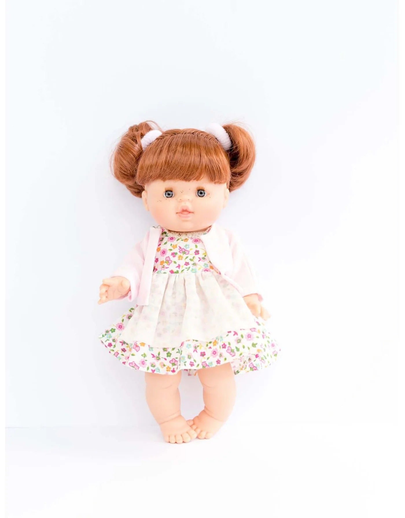 Vêtements pour poupée - Robe fleurie rose et veste