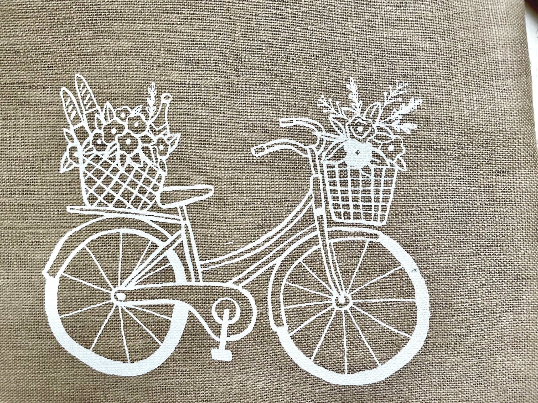 Linge à vaisselle en lin - Jour de marché à vélo
