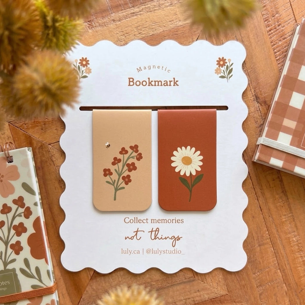 Marque-page magnétique - Fleurs
