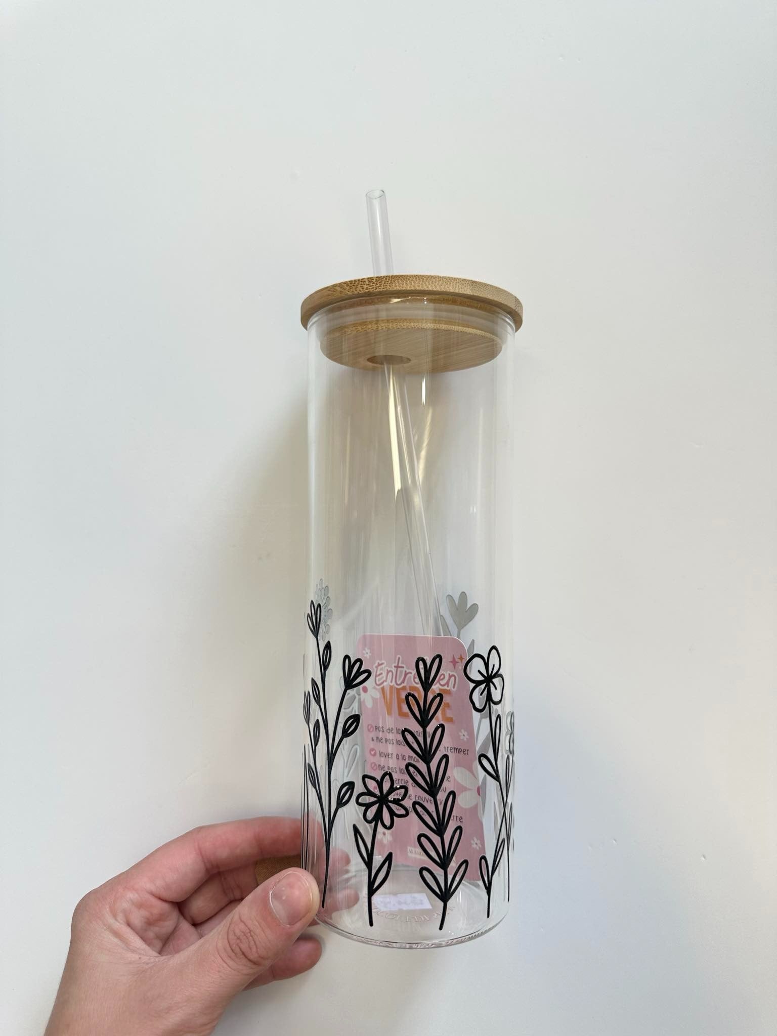 Verre boho -  Fleurs moderne