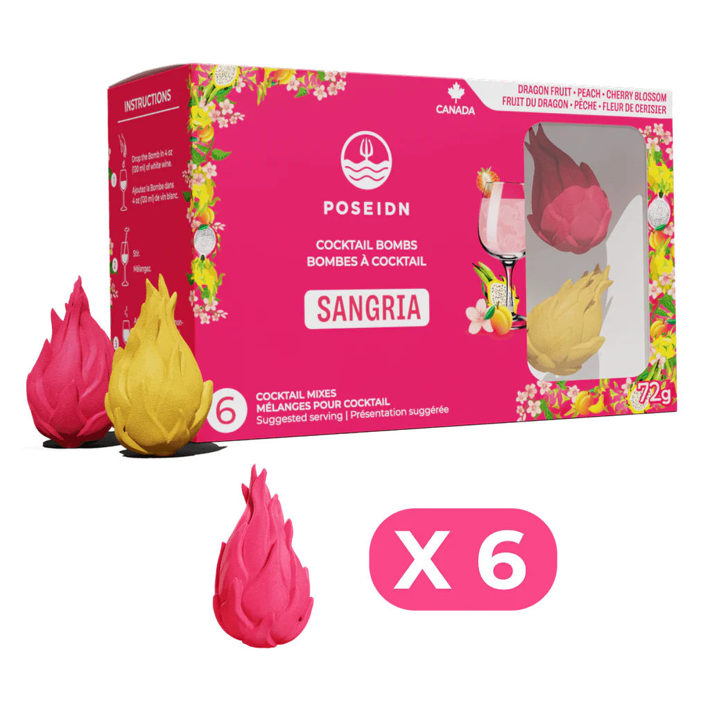 Bombes à Cocktail - Fruit du dragon, pêche et fleur de cerisier boîte de 6