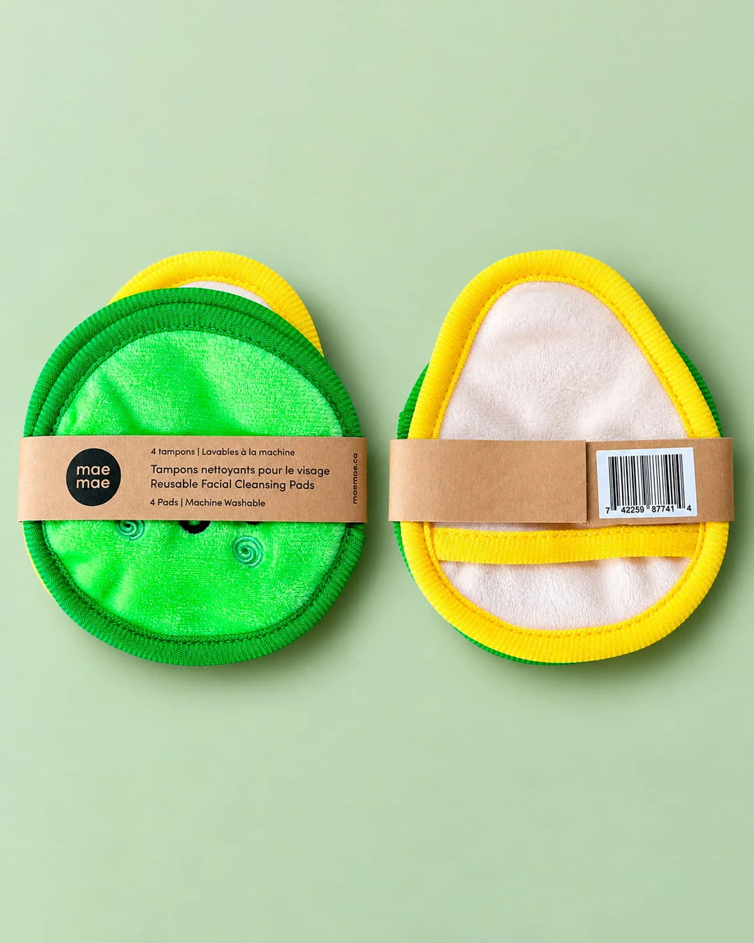 Tampons nettoyants réutilisables Poire & Concombre (Ensemble de 4)