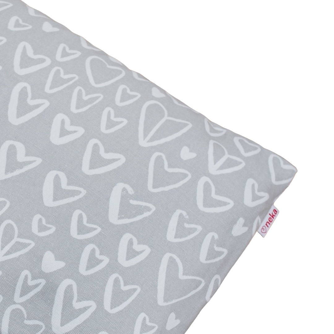 Oreiller pour enfant - Coeurs gris