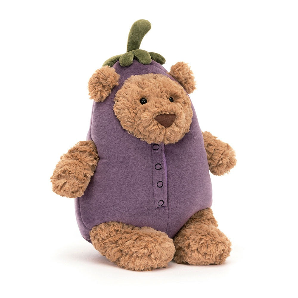 Peluche - Ours Bathholomew l'aubergine