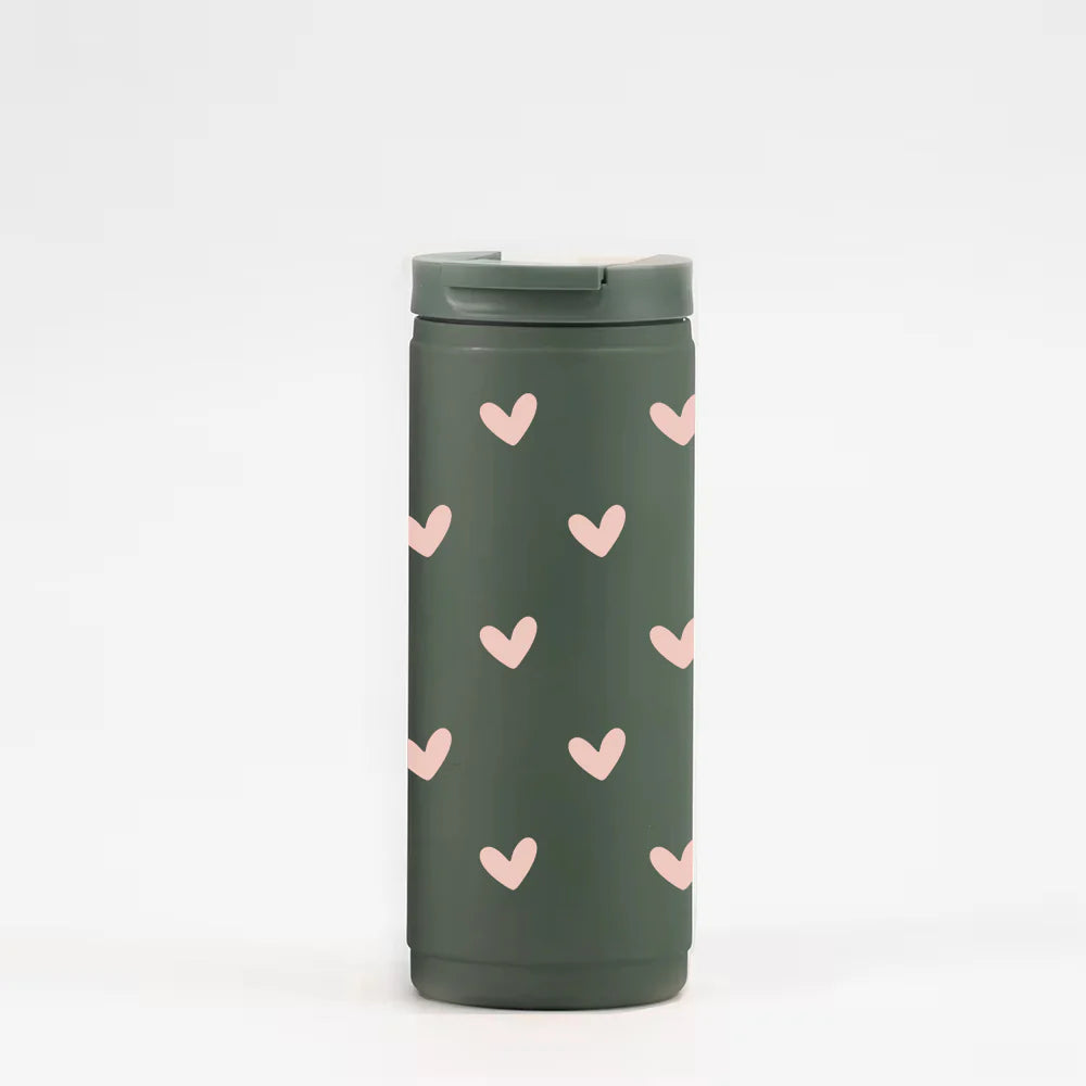 Gobelet isotherme 16oz - Sauge Petits coeurs