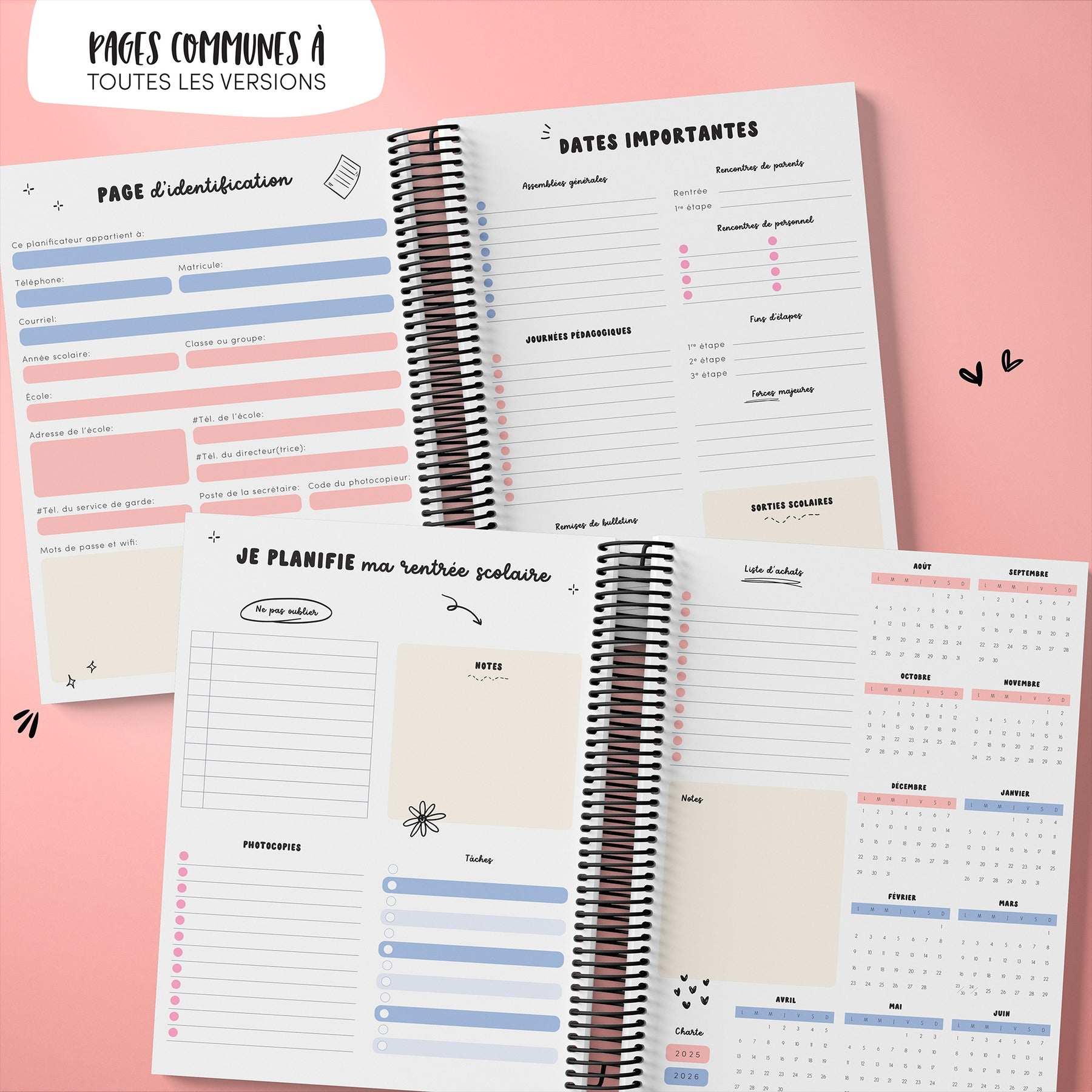 Planificateur pour enseignant 2025-2026 - Avance avec fierté