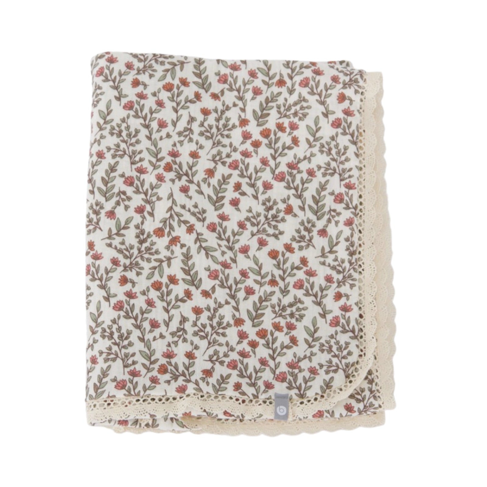 Doudou mousseline de coton avec dentelle