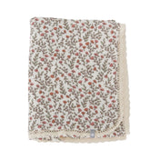 Doudou mousseline de coton avec dentelle