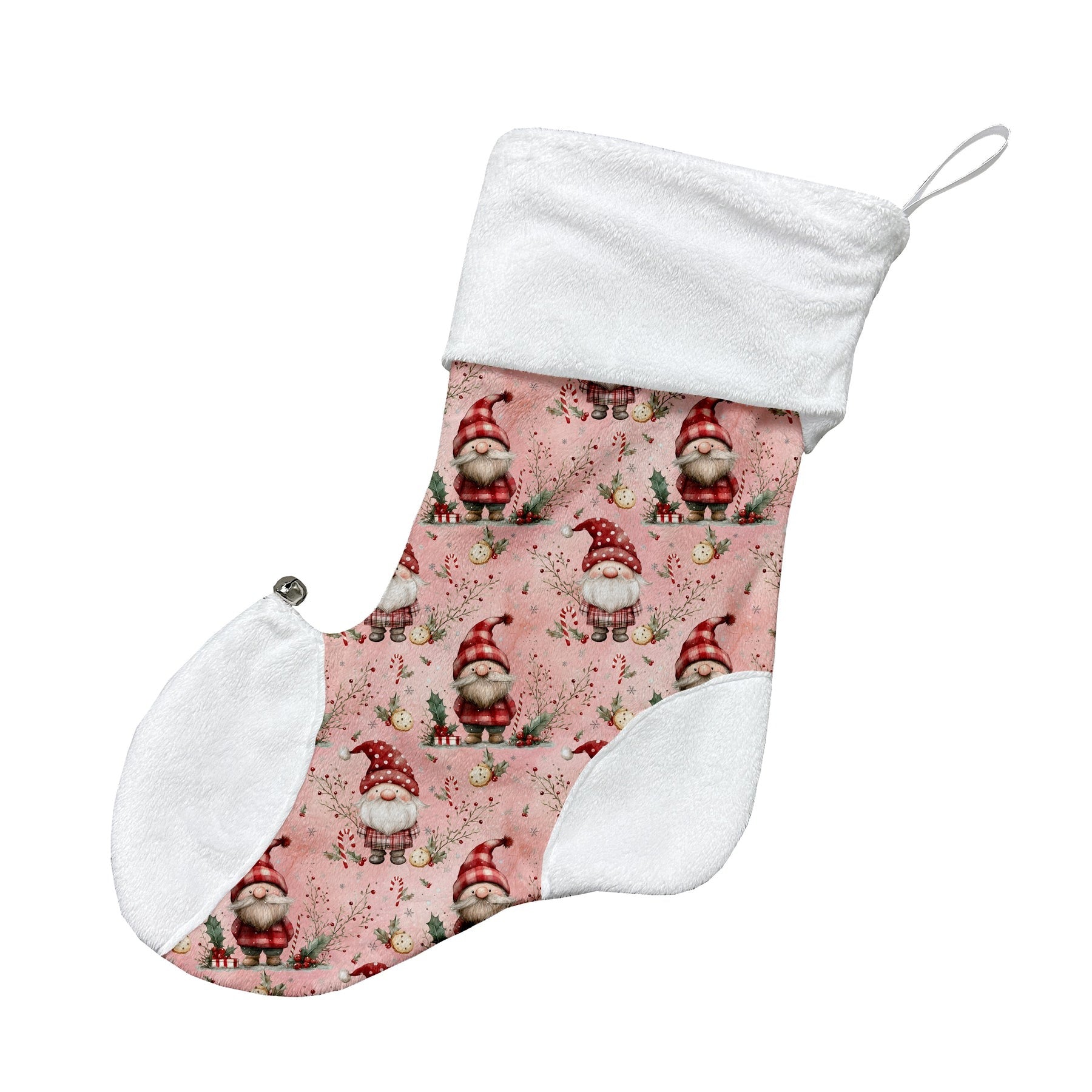 Bas de noël personnalisables - Mon petit gnome rose