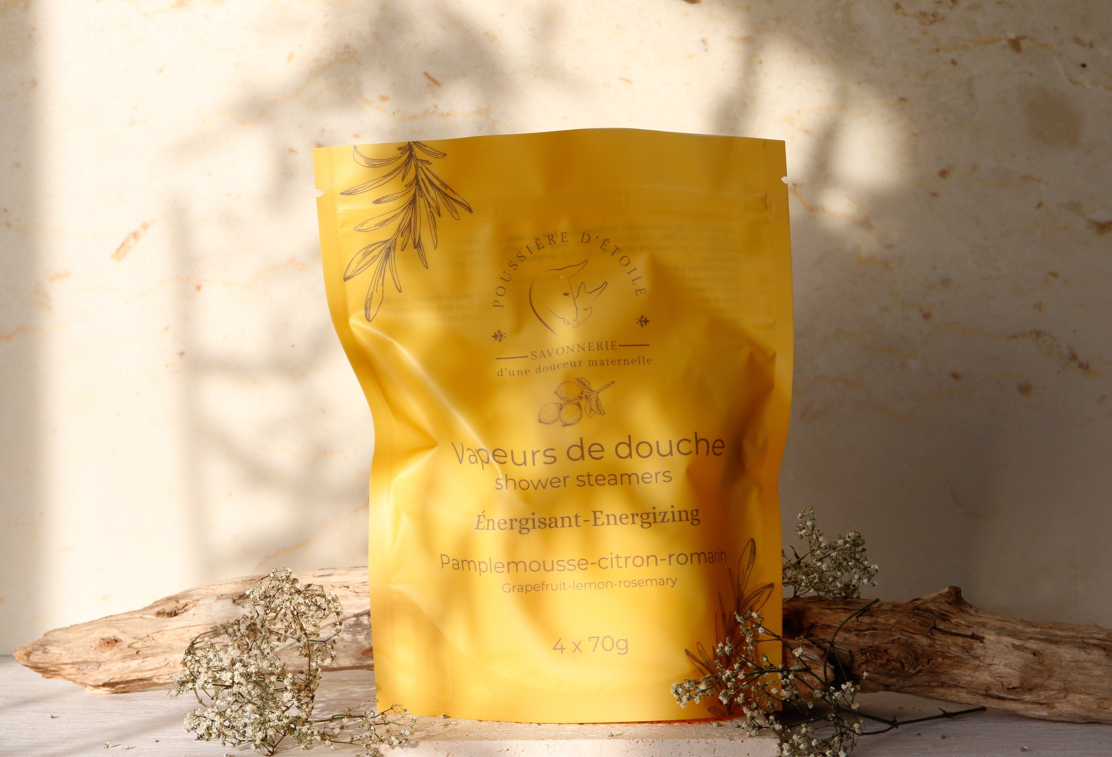 Vapeurs de douche - Énergisant-Pamplemousse, citron & romarin en deux formats