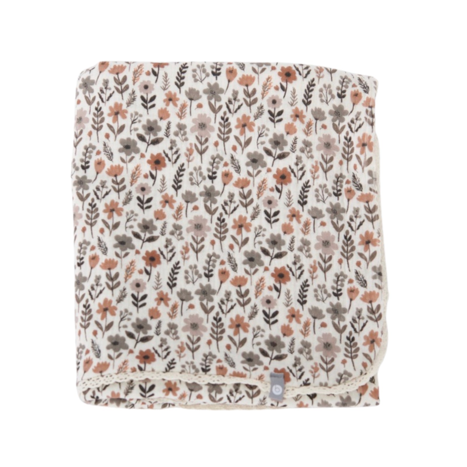 Doudou mousseline de coton avec dentelle