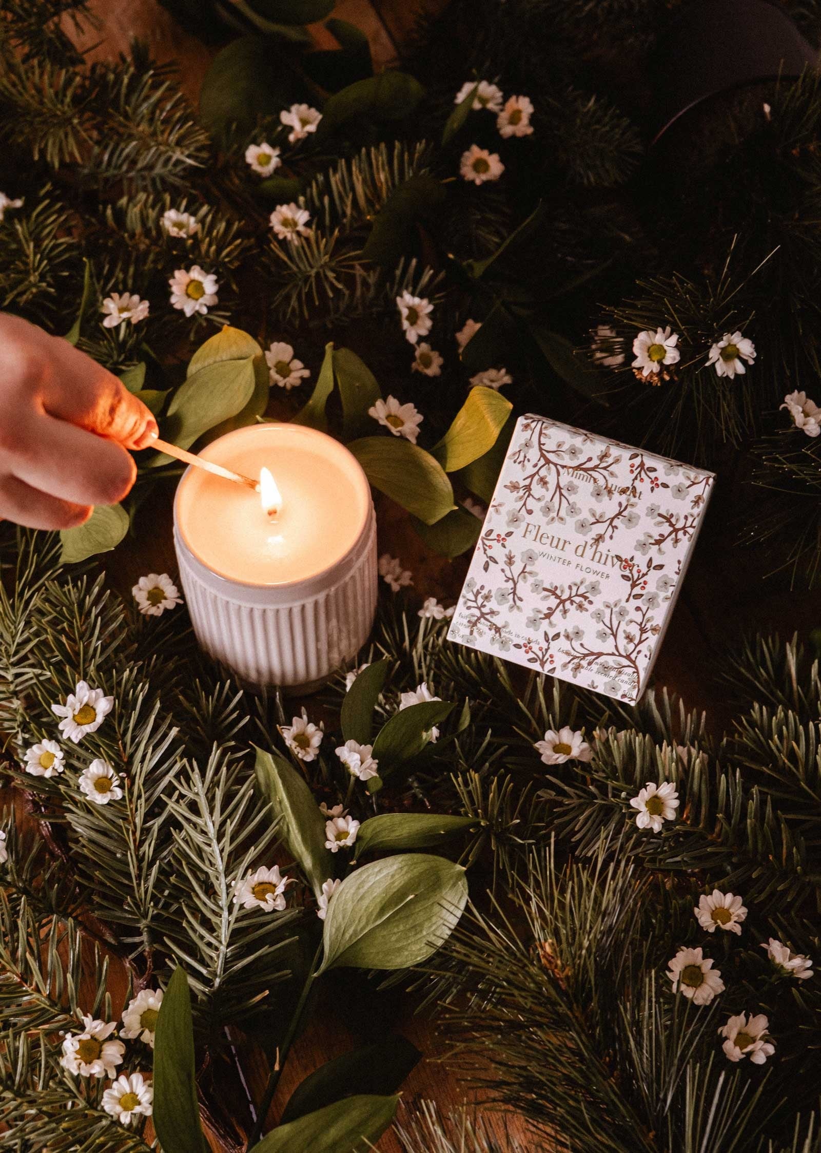 Bougie de Noël - Fleur d’Hiver