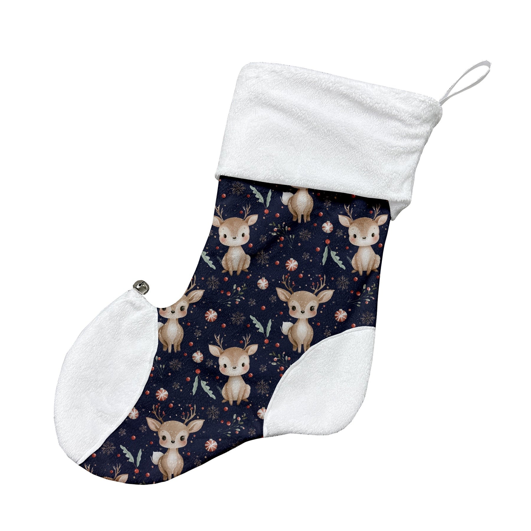 Bas de noël personnalisables - Rennes enchantés de Noël navy