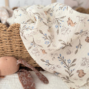 Couverture mousseline de coton - Petits lapins