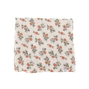 Couverture mousseline de coton - Fleurs corail