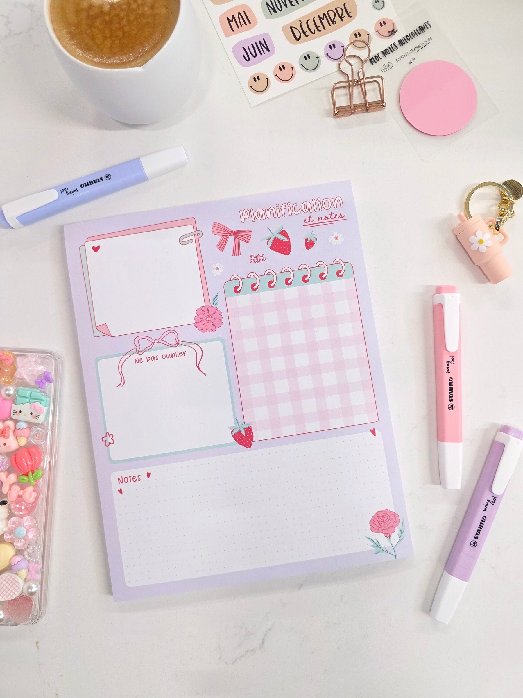 Bloc-notes - GRAND - 03 - Notes à la Fraise