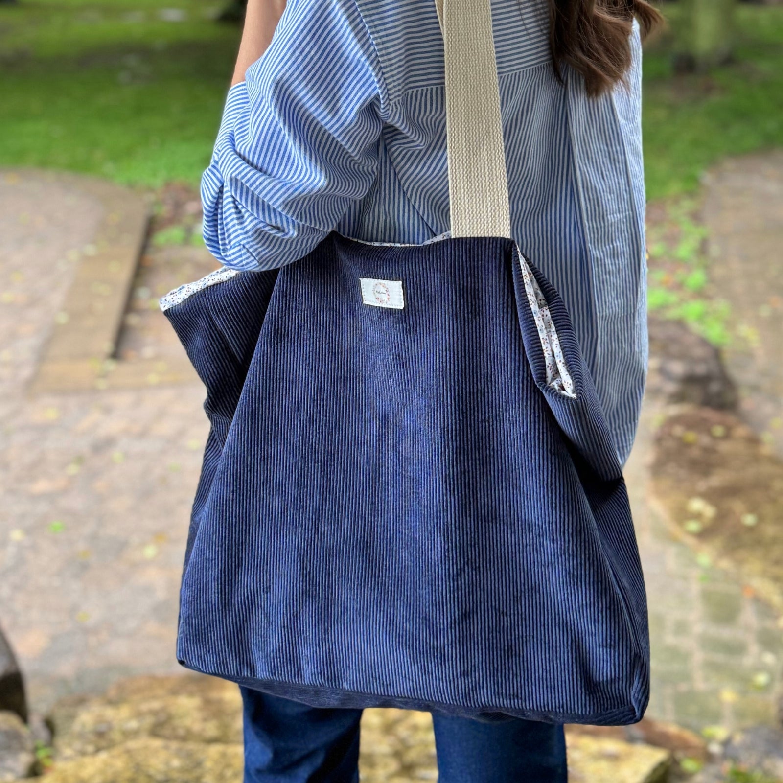 Sac cabas en corduroy