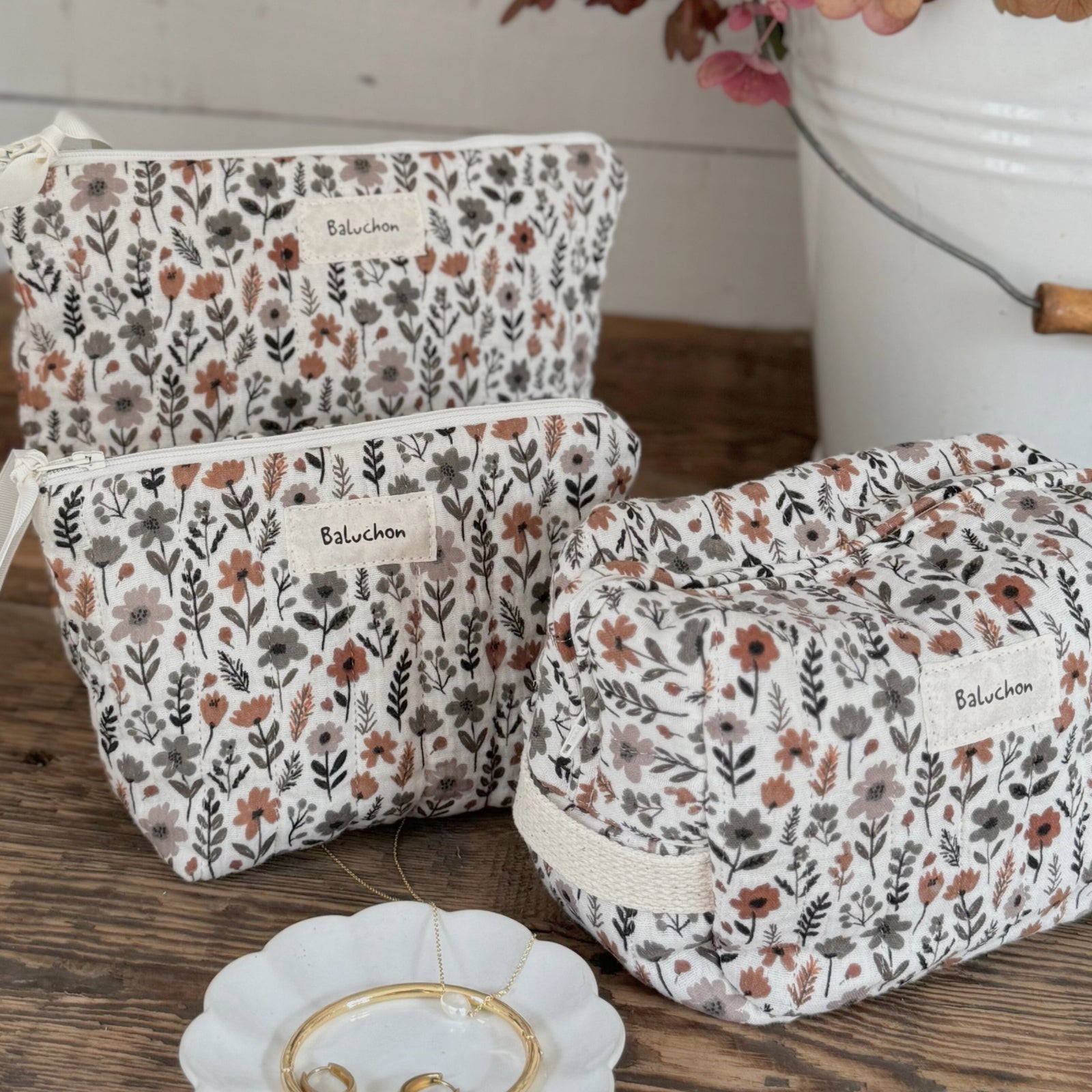 Sac à cosmétique format moyen matelassé