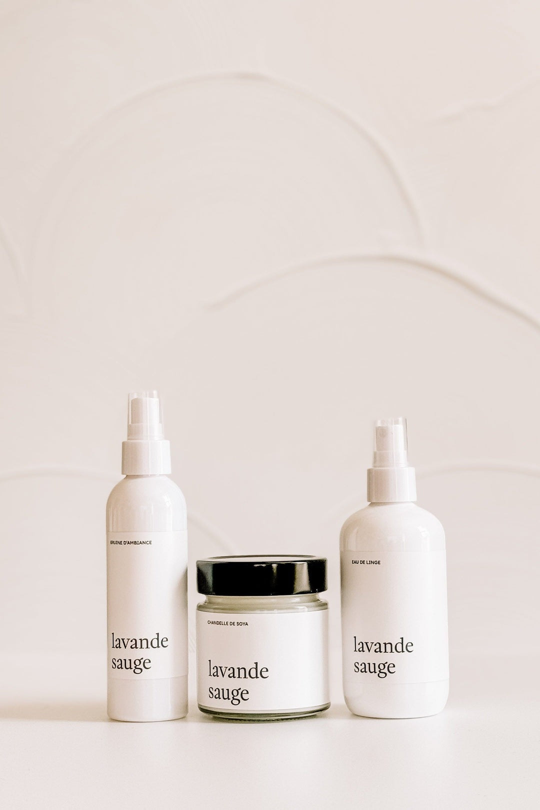 ENSEMBLE CADEAU - Lavande sauge - Bruine, eau de linge et chandelle