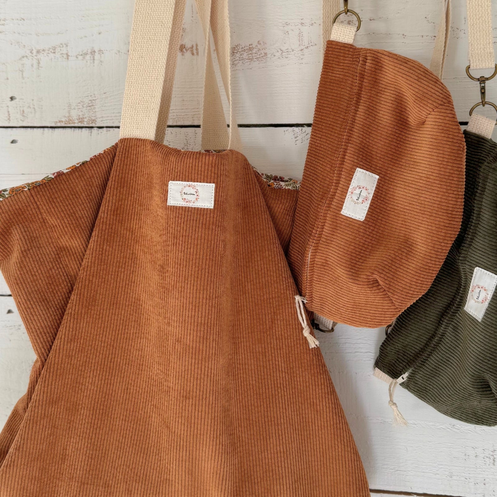 Sac cabas en corduroy