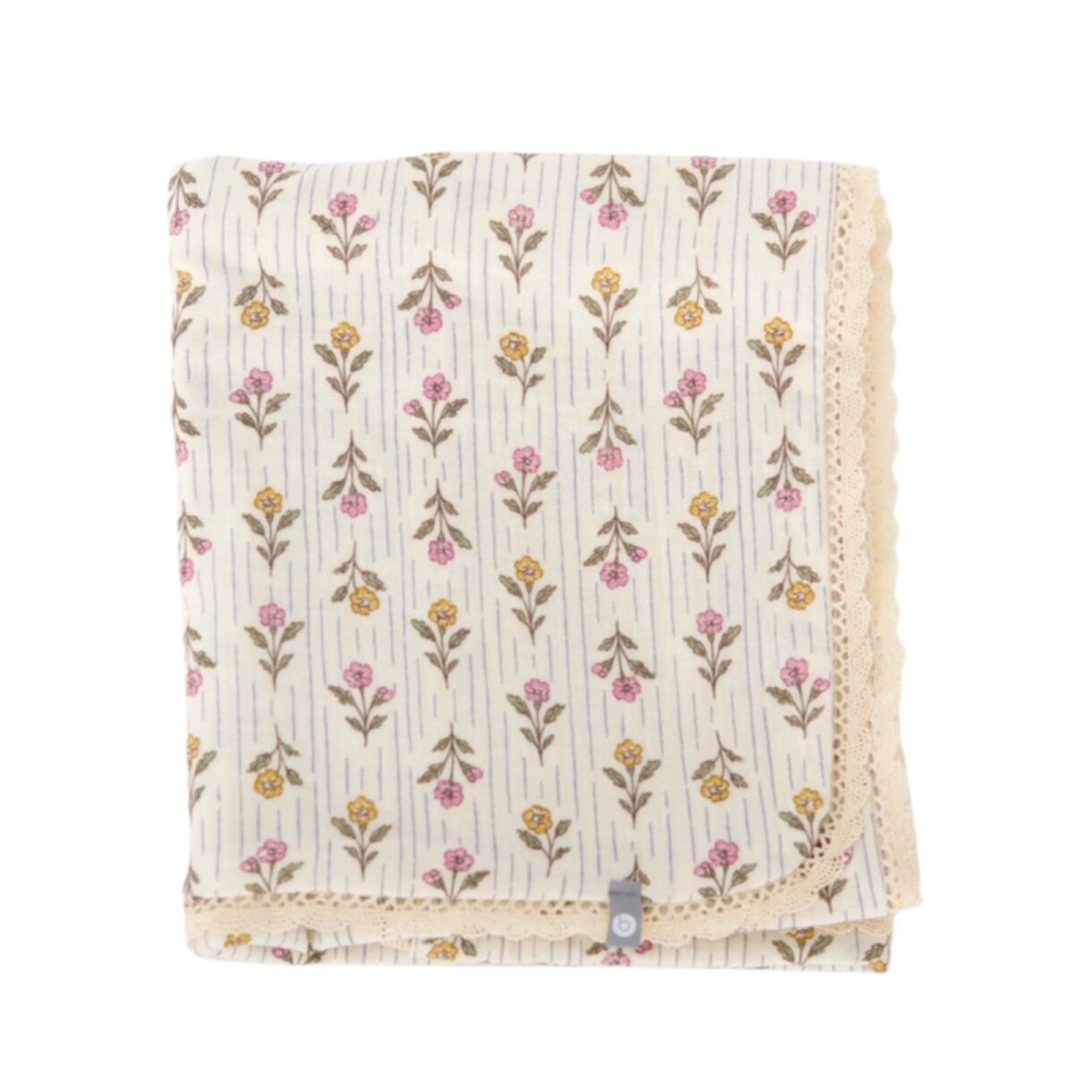 Doudou mousseline de coton avec dentelle