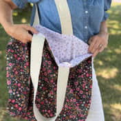 Sac cabas en corduroy fleuri