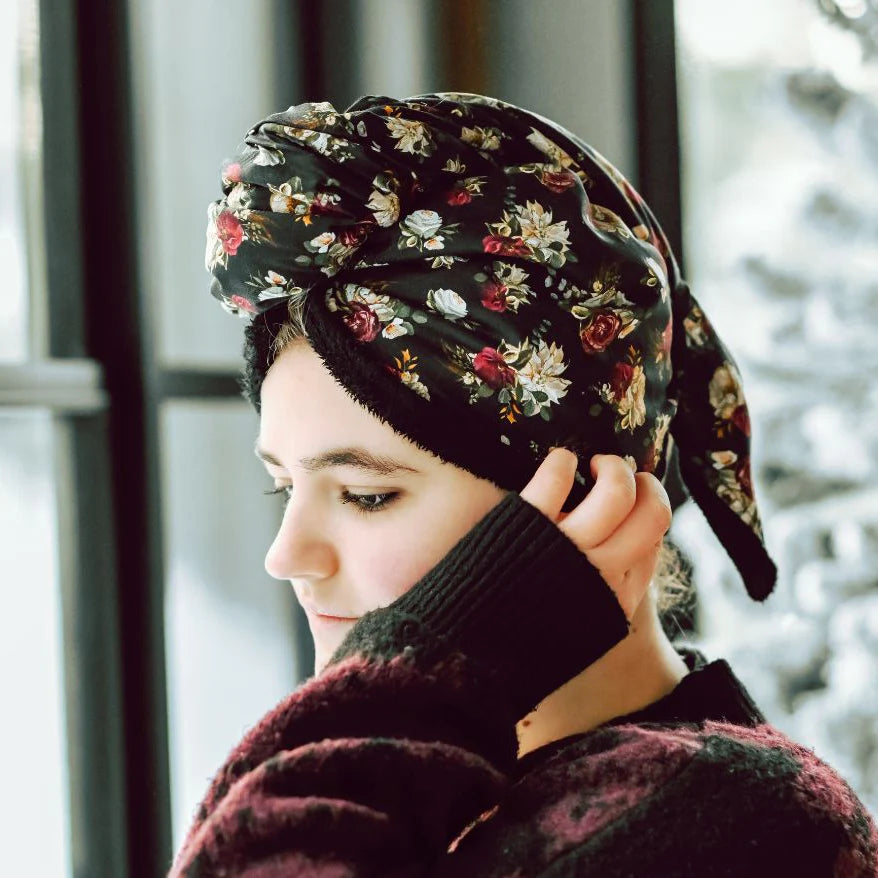 Serviette pour cheveux - Romance noir