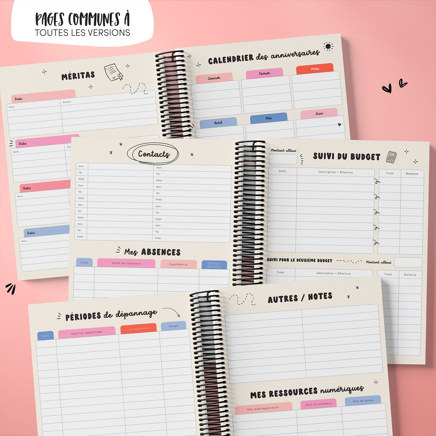 Planificateur pour enseignant 2025-2026 - Avance avec fierté
