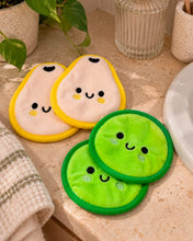 Tampons nettoyants réutilisables Poire & Concombre (Ensemble de 4)