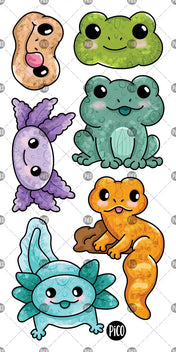 Tatouage -  L'axolotl et la grenouille