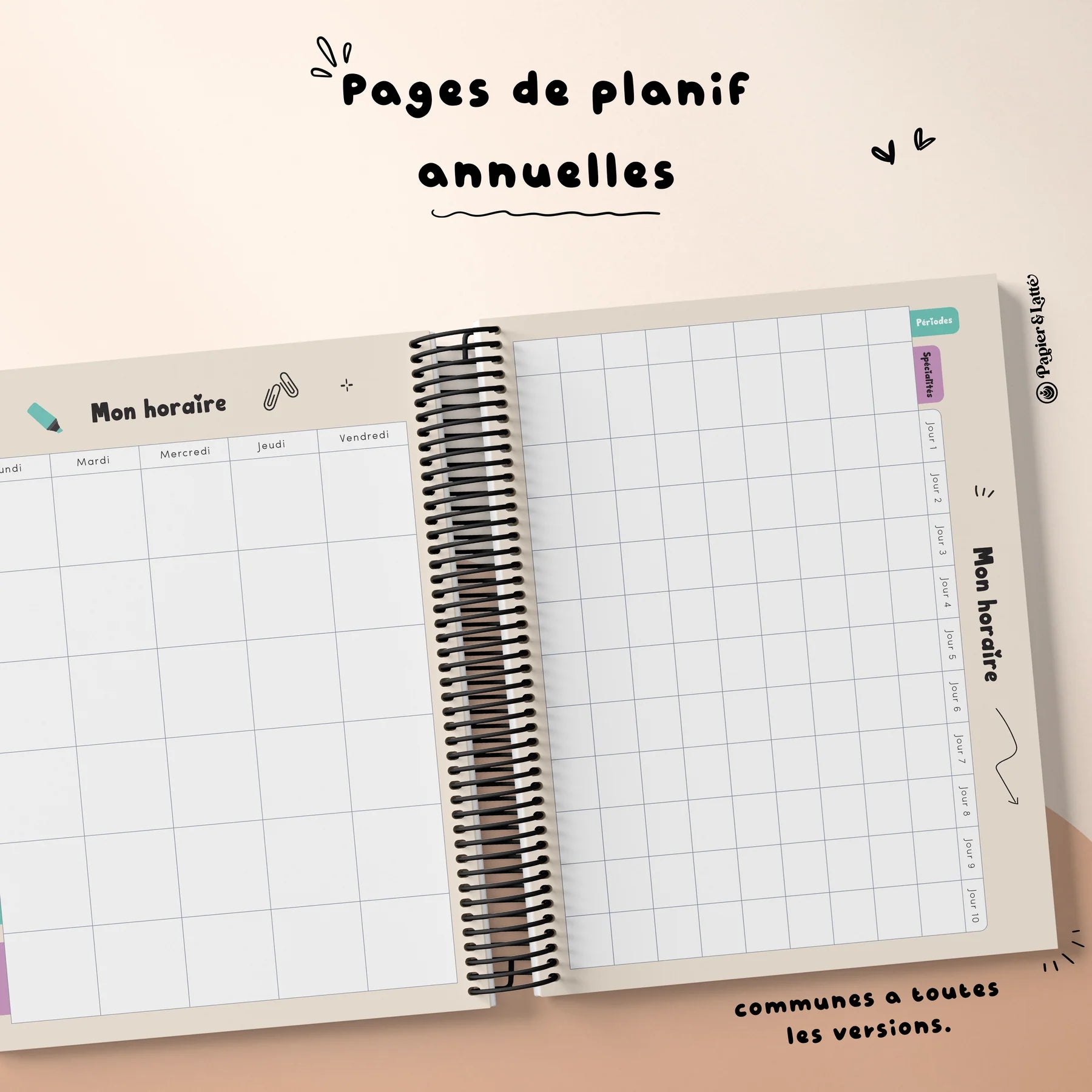 Planificateur pour enseignant 2026-2027 ( 4 périodes 2 Am- 2 Pm)