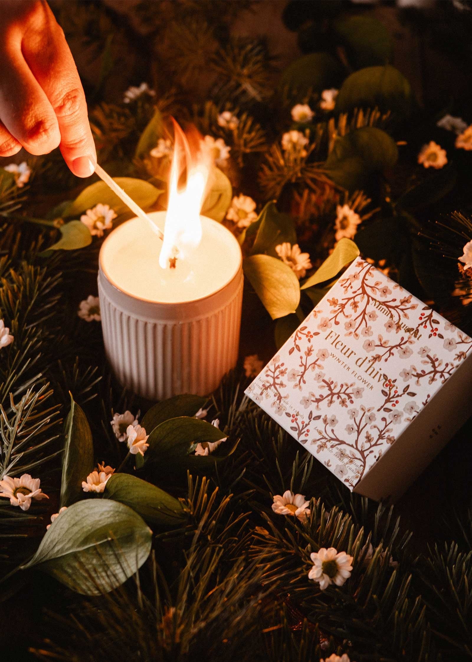 Bougie de Noël - Fleur d’Hiver