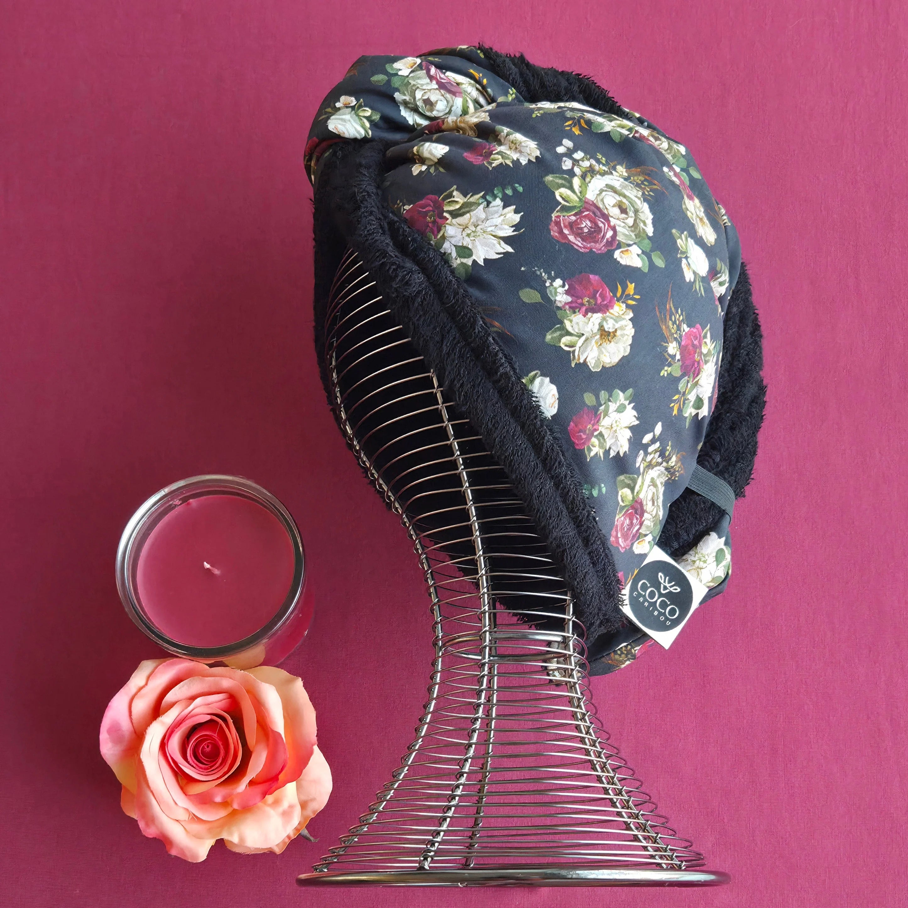 Serviette pour cheveux - Romance noir