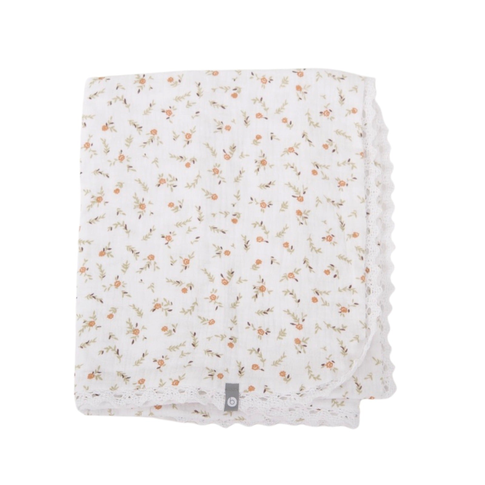 Doudou mousseline de coton avec dentelle