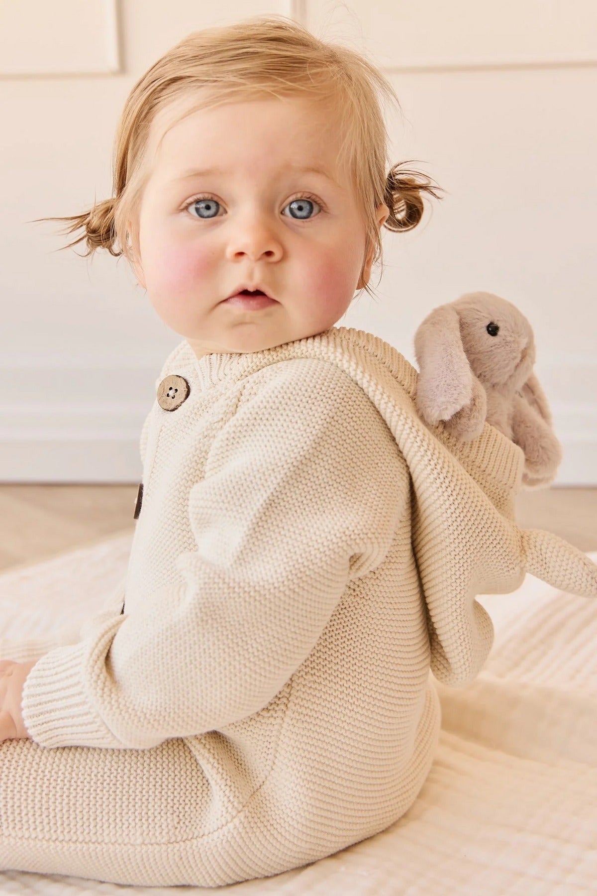 Peluche petite Pénélope le lapin - Beige