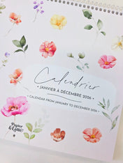 Calendrier mural 2026 - Fleuri - Bilingue