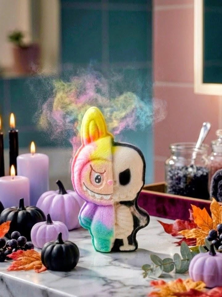 Bombe de bain - Bombe monstre multicolore squelette