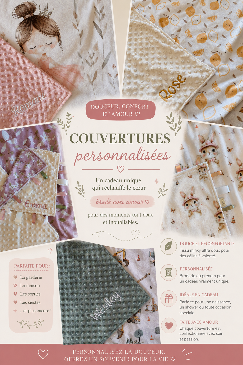 Couverture en minky - Plume de coton