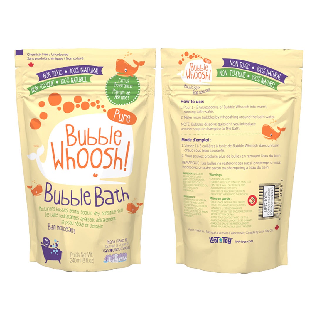 Poudre de bain moussante parfumée et sans colorant.