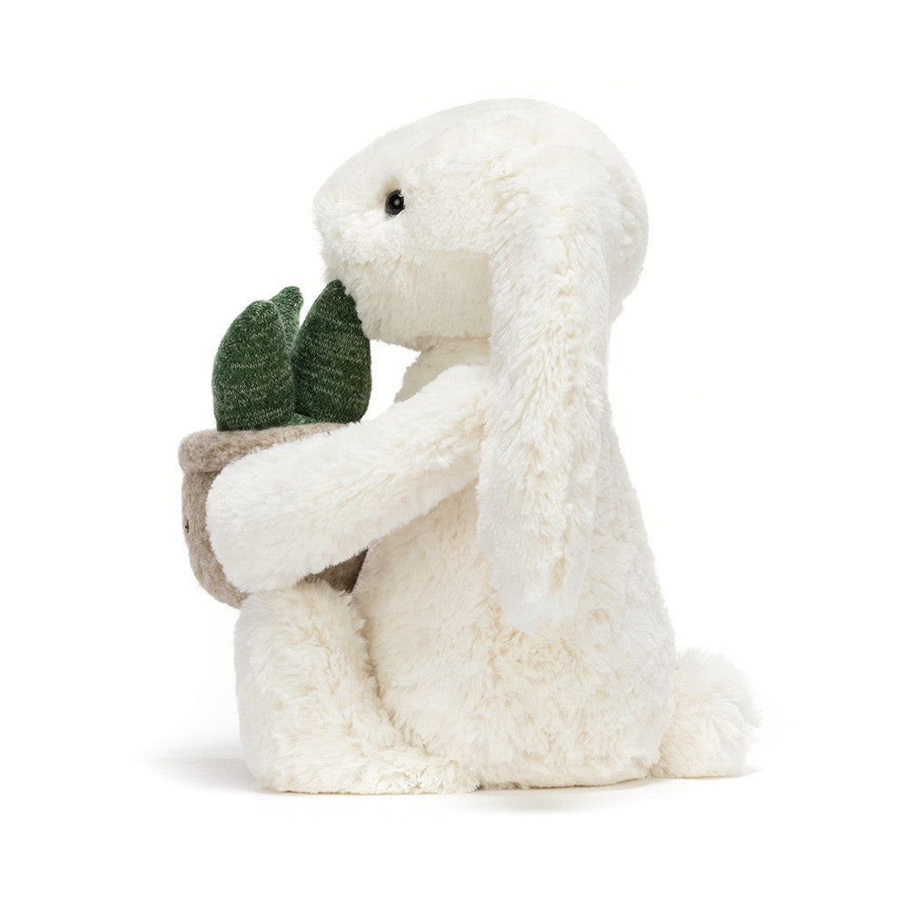 Peluche Jellycat Lapin Crème avec Plante